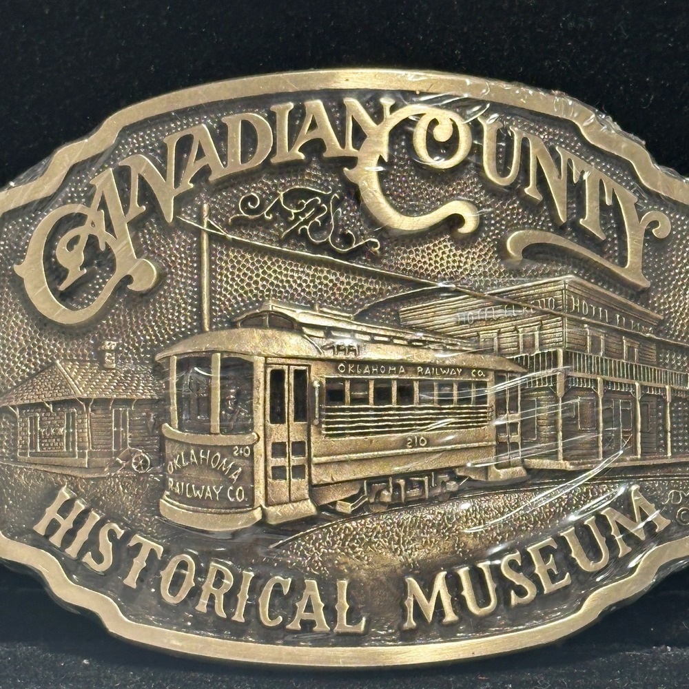 Vintage 1984 Canadian County Museum Brass Trolley Limited Edition Belt Buckle